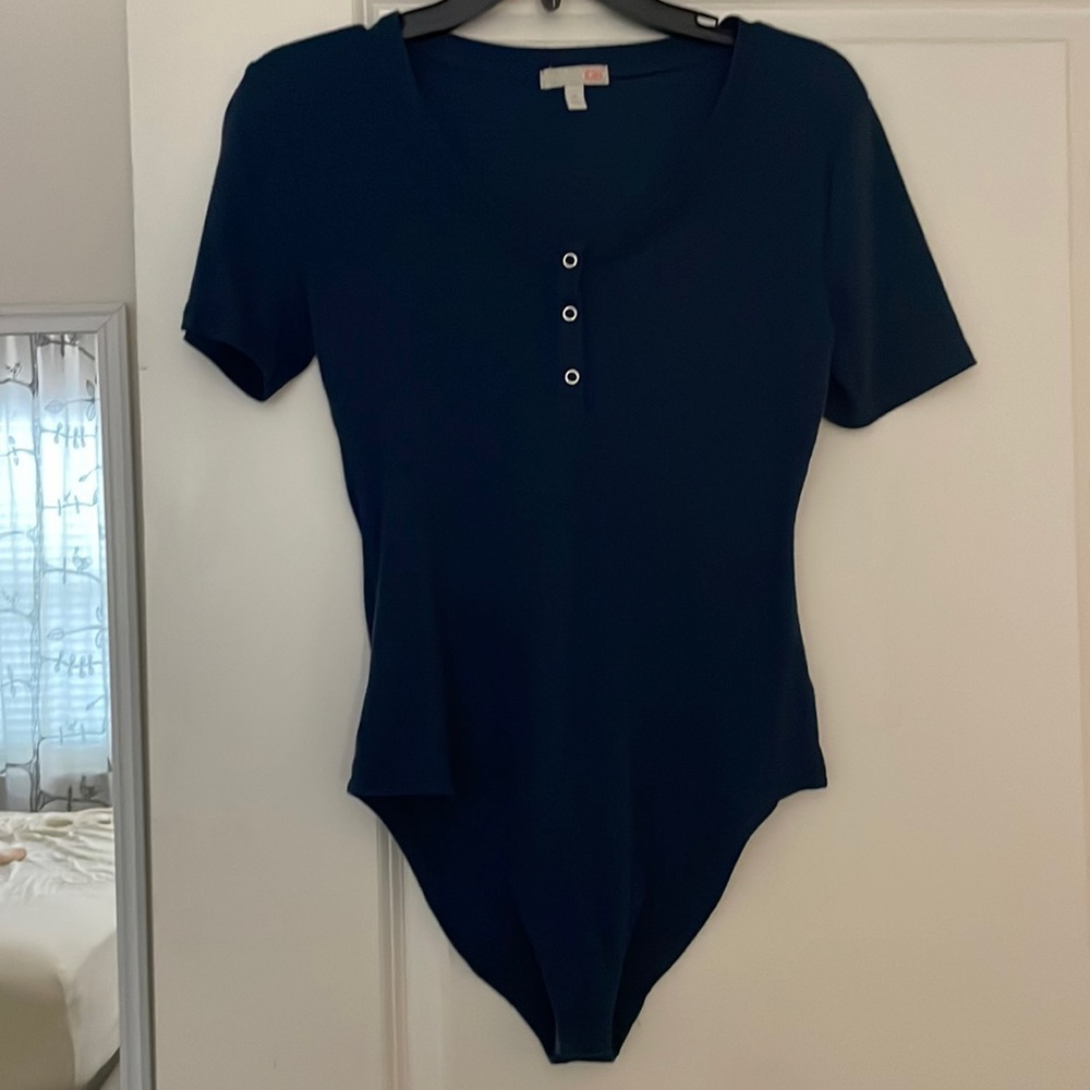 Gianni Bini Navy Blue Bodysuit